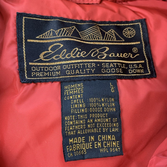 Vintage Eddie Bauer Puffer Vest Women’s Large Purple 100% Nylon Goose Down Fill - Picture 3 of 10
